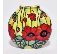 Old Tupton Ware - Yellow Poppy Design Round Flat Vase