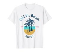 Old Vic Beach Egypt Value Graphic T-Shirt, Men, White, XL