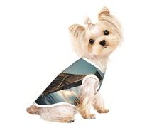 Old Viking Boat Print Dog Lightweight Shirt,Summer Cool Breathable Dog t Shirts,Pet Sleeveless Stretchy Clothes