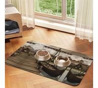 Old Viking Boat Printed Pet Bowl Mats, Non-Slip And Tasteless Dog And Cat Feeding Mats