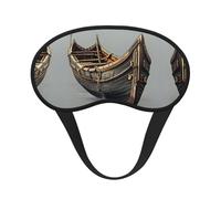 Old Viking Boats Print Blackout Sleep Mask - Side Sleeper Eye Cover, Soft Comfort, Perfect for Travel, Meditation