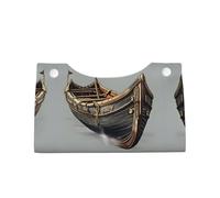 Old Viking Boats Print Long Pvc Leather Tissue Box Cover, Decorative Present For Home/Office/Car