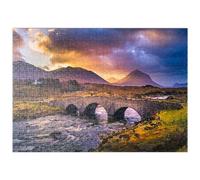 Old Vintage Brick Bridge Over the River in Sligachan, Isle of Skye, Scotland - Premium 1000 Piece Jigsaw Puzzle 52x38CM