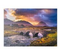 Old Vintage Brick Bridge Over The River In Sligachan, Isle Of Skye, Scotland - Premium 500 pieces Puzzle - MyPuzzle special collection from Puzzle Galaxy