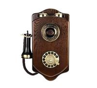 Old Wall Mounted Rotary Telephon Vintage Wooden Traditional Fixed Telephones Classic Mechanical Bell