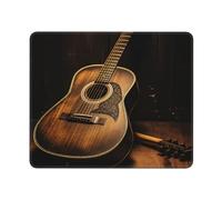 Old West Guitar Gaming Mouse Pad Small Mouse Mat with Stitched Edges Non-Slip Long Desk Pad 12x10 in Desk Mat for Keyboard Home Office Gaming Work
