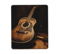 Old west Guitar Mouse Pad, Ultra-Smooth Gaming Mousepad, Non-Slip Rubber Base, Waterproof Computer Mouse Mat for Desk, Laptop, Office, Small Portable, 7.9 x 9.5 in