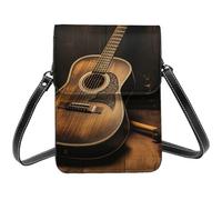 Old West Guitar Small Crossbody Bags For Women Cell Phone Purse Pu Leather Wallet Bag With Shoulder Strap