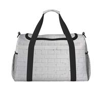 Old White Brick Wall Travel Duffel Bag for Women Men,Print Polyester Tote Hand Luggage Bag with Shoulder Strap
