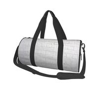 Old White Brick Wall Travel Duffel Bag for Women Men,Print Polyester Tote Round Luggage Bag with Shoulder Strap
