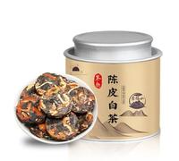 Old White Tea & Aged Chenpi Tea Cakes, Single Serve Mini Tea Discs,Ripe Citrus Aroma & Smooth Sweet Taste Natural White Tea with Dried Tangerine Peel, Convenient One Cake One Brew (150)