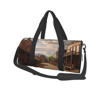 Old Wild West Cowboy Town Duffel Bags for Women Men, Foldable Travel Totes Bag for Airplane Essentials, Weekender Overnight Bags Large Sport Gym Bag Carry On Luggage Bag with Strap