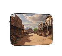 Old Wild West Cowboy Town Laptop Case 17 inch, TSA Laptop Sleeve Shockproof Protective Notebook Case Water Resistant Computer Carrying Cover Briefcase Handbags Men Women Computer Bag