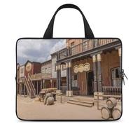Old Wild West Cowboy Town Laptop Case Thin Laptop Sleeve with Handle Portable Laptop Bag Water Resistant Computer Case Neoprene Computer Sleeve Bag for Men Women