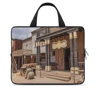Old Wild West Cowboy Town Laptop Case Thin Laptop Sleeve with Handle Portable Laptop Bag Water Resistant Computer Case Neoprene Computer Sleeve Bag for Men Women