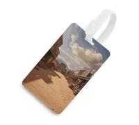 Old Wild West Cowboy Town Luggage Tag Classic Personalized Repeated Luggage Tag Cute Unique Travel Essentials Identifiers for Women Men Baggage Backpack Handbag Suitcase