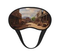 Old Wild West Cowboy Town Sleep Mask for Men Women Blackout Eye Masks for Sleep, Relaxing Zero Pressure Night Blindfold Soft Breathable Eye Cover for Travel, Night Work, Nap, Office