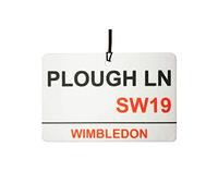 Old Wimbledon/Plough Lane Street Sign Car Air Freshener (Fun Birthday/Xmas Christmas Stocking Filler/Secret Santa/Novelty Scented Gift)
