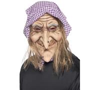 Old Witch Mask Smiffys Beige One Size