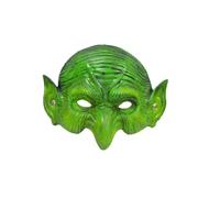 Old Witch Masquerade Foam Goblin Half Face Eagle Nose Sorceress Mask Halloween Green Witch for Cosplay Costume (Green)
