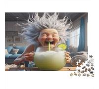 Old Woman Laughing Jigsaw Puzzle Old Lady 1000 Pieces 100% Recycled Board for Teens 12-18 Impossible Hard Diffcult Challenging 70x50cm/1000pcs
