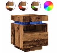 (old wood, 1 pcs) vidaXL Bedside Cabinets with LED Lights Nightstand Bed Table Side Cabinet