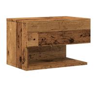 (old wood, 1 pcs) vidaXL Wall Bedside Cabinet Floating Nightstand Bedside Unit Hanging Cabinet