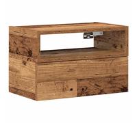 (old wood, 1 pcs) vidaXL Wall-mounted Bedside Cabinet Brown Oak 45x26x28.5 cm