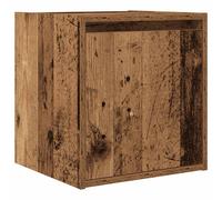 (old wood, 1 pcs) vidaXL Wall-Mounted Bedside Cabinets 2 pcs Concrete Grey 38x34x40 cm