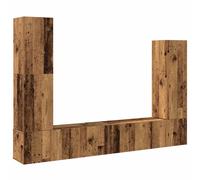 vidaXL 4 Piece TV Cabinet Set Wall-mounted Old Wood Engineered Wood - Brown, Brown