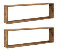 (old wood, 100 x 15 x 30 cm/ 2 pcs) vidaXL Wall Shelves Floating Rack Display Shelf Bookshelf Engineered Wood