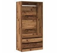 (old wood, 100 x 50 x 200 cm/ 4 drawers) vidaXL Wardrobe Clothing Storage Hanger Clothes Cabinet Closet Engineered Wood