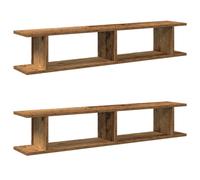 (old wood, 105 x 18 x 20 cm) vidaXL 2x Wall Shelf Wall-Mounted Shelf Hanging Floating Shelf Engineered Wood