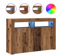 (old wood, 115.5 x 30 x 75 cm) vidaXL Sideboard with LED Lights Storage Cupboard Cabinet Buffet Highboard