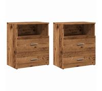 vidaXL Bedside Cabinets 2 pcs Old Wood 50x32x60cm Engineered Wood