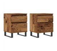 vidaXL Bedside Cabinets 2 pcs Old Wood 40x35x50 cm Engineered Wood - Brown, Brown