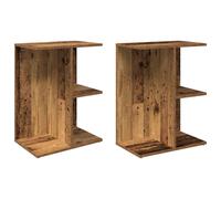 (old wood, 2 pcs) vidaXL Bedside Tables Nightstand Bedroom Bed Table Side Table Engineered Wood