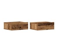 vidaXL Floating Nightstands 2 pcs Old Wood 40x32x15 cm Engineered Wood