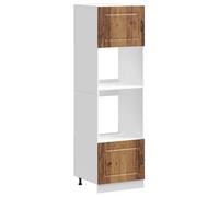 (old wood, 2 pcs) vidaXL Oven Cabinets Kitchen Cabinet Oven Unit 2 pcs Lucca Engineered Wood
