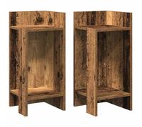 (old wood, 2 pcs) vidaXL Side Tables with Shelf Hallway Tea End Table Centre Accent Sofa Table