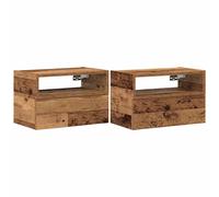 vidaXL Wall-mounted Bedside Cabinets 2 pcs Old Wood 45x26x28.5 cm