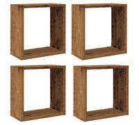 (old wood, 30 x 15 x 30 cm/ 4 pcs) vidaXL Wall Shelves Floating Rack Display Shelf Bookshelf Engineered Wood