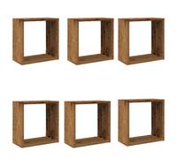 (old wood, 30 x 15 x 30 cm/ 6 pcs) vidaXL Wall Shelves Floating Rack Display Shelf Bookshelf Engineered Wood