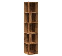 vidaXL Corner Cabinet Old Wood 33x33x165 cm Engineered Wood, corner shelf, bookcase, display cabinet, book shelf, cabinet, corner shelf unit