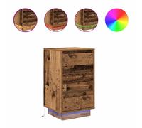(old wood, 38 x 34 x 65 cm/ 1 pcs) vidaXL Bedside Cabinets with LED Lights 2 pcs Black 38x34x50 cm bedside table