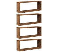 vidaXL Wall Cube Shelves 4 pcs Old Wood 60x15x23 cm Engineered Wood