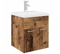 (old wood, 41 x 38.5 x 46 cm) vidaXL Sink Cabinet with Built-in Basin White and Sonoma Oak Engineered Wood