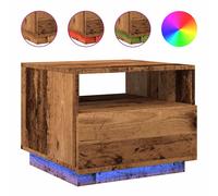 vidaXL Coffee Table with LED Lights Old Wood 50x49x40 cm, Brown