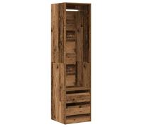 (old wood, 50 x 50 x 200 cm/ 4 drawers) vidaXL Wardrobe Clothing Storage Hanger Clothes Cabinet Closet Engineered Wood