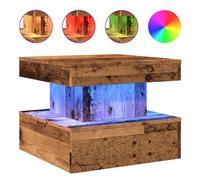 Vidaxl Coffee Table With Led Lights Old Wood 50X50X40 Cm